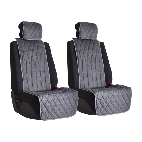 Комплект накидок на передние сиденья из алькантары (инфинити) Dark Grey
