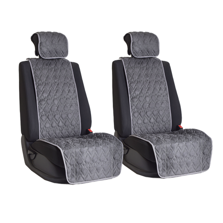Комплект накидок на передние сиденья из алькантары (пики) Dark Grey