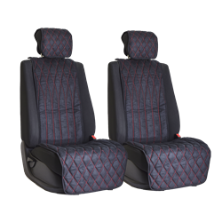 Комплект накидок на передние сиденья из алькантары Black с Red отстрочкой (инфинити)