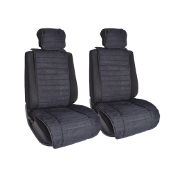 Комплект накидок на передние сиденья из алькантары (полоса) Black