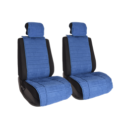 Комплект накидок на передние сиденья из алькантары (полоса) Blue