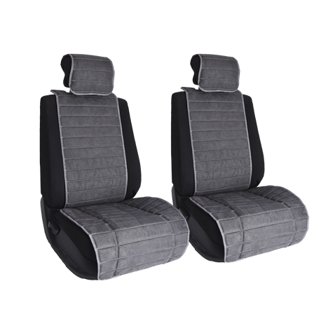 Комплект накидок на передние сиденья из алькантары (полоса) Dark Grey