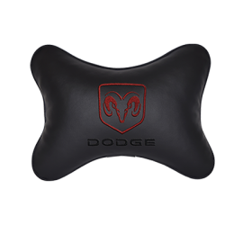 Подушка на подголовник экокожа Black DODGE