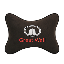 Подушка на подголовник алькантара Coffee GREAT WALL