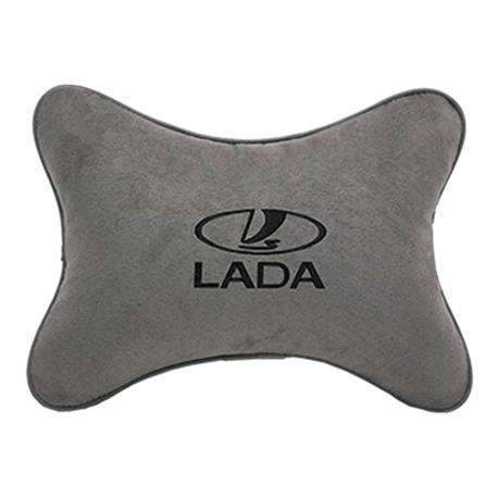 Подушка на подголовник алькантара L.Grey (черная) LADA