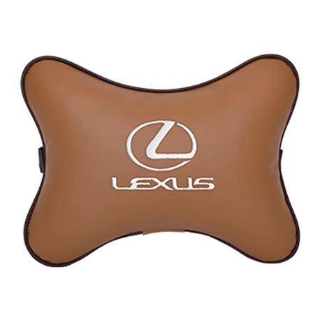 Подушка на подголовник экокожа Fox (белая) LEXUS