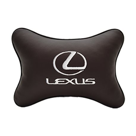 Подушка на подголовник экокожа Coffee LEXUS