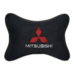 Подушка на подголовник алькантара Black MITSUBISHI