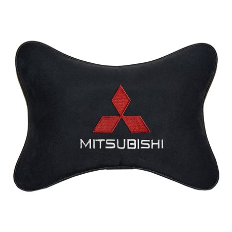 Подушка на подголовник алькантара Black MITSUBISHI