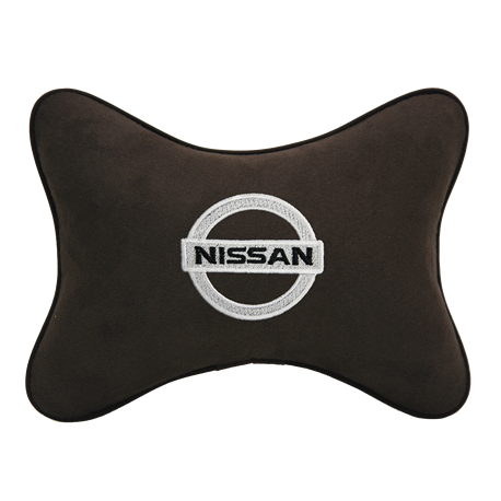 Подушка на подголовник алькантара Coffee NISSAN