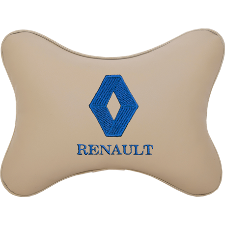 Подушка на подголовник экокожа Beige (синяя) RENAULT