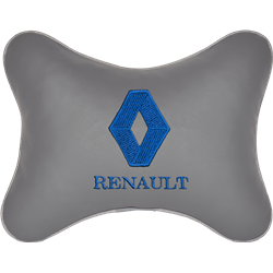 Подушка на подголовник экокожа L.Grey (синяя) RENAULT