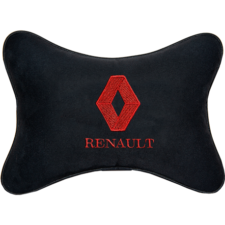 Подушка на подголовник алькантара Black (красная) RENAULT