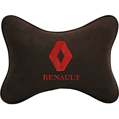 Подушка на подголовник алькантара Coffee (красная) RENAULT
