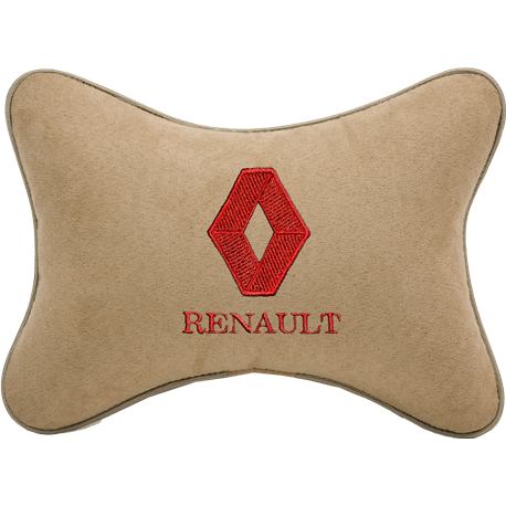 Подушка на подголовник алькантара Beige (красная) RENAULT