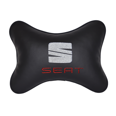Подушка на подголовник экокожа Black SEAT