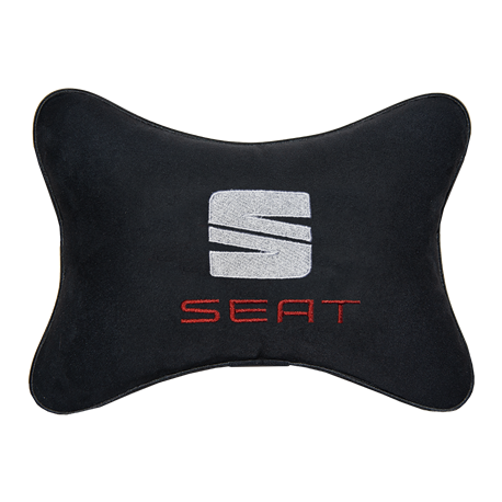 Подушка на подголовник алькантара Black SEAT