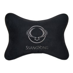 Подушка на подголовник алькантара Black SSANG YONG