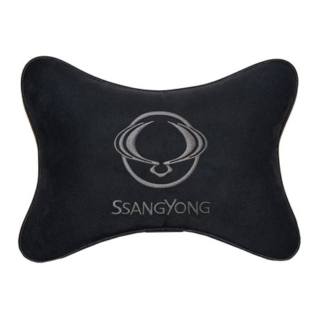 Подушка на подголовник алькантара Black SSANG YONG