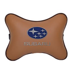Подушка на подголовник экокожа Fox SUBARU