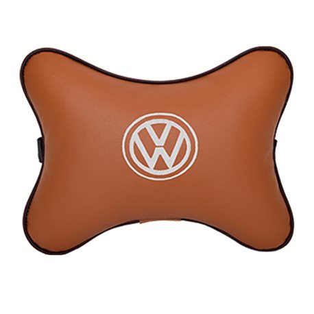 Подушка на подголовник экокожа Fox (белая) VW