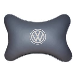 Подушка на подголовник экокожа L.Grey (белая) VW
