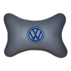 Подушка на подголовник экокожа L.Grey (синяя) VW