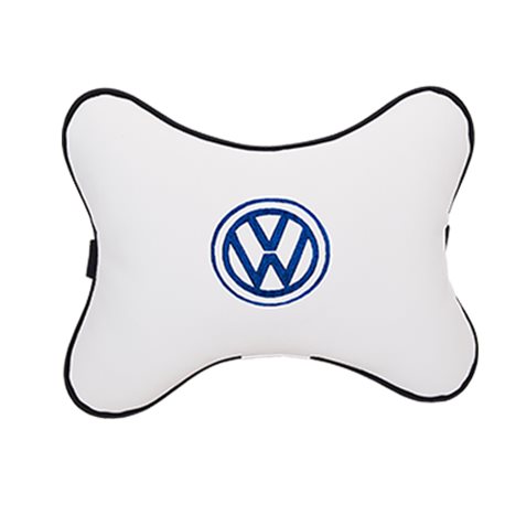 Подушка на подголовник экокожа Milk (синяя) VW