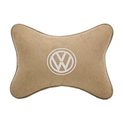 Подушка на подголовник алькантара Beige (белая) VW