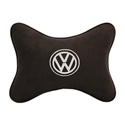 Подушка на подголовник алькантара Black (белая) VW