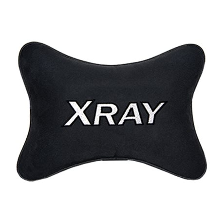 Подушка на подголовник алькантара Black c логотипом автомобиля LADA XRAY