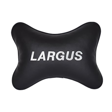 Подушка на подголовник экокожа Black c логотипом автомобиля LADA Largus