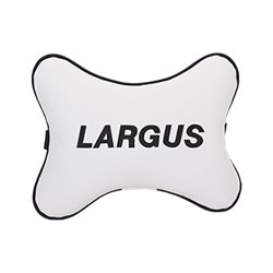 Подушка на подголовник экокожа Milk c логотипом автомобиля LADA Largus