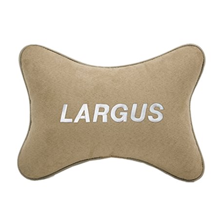 Подушка на подголовник алькантара Beige c логотипом автомобиля LADA Largus
