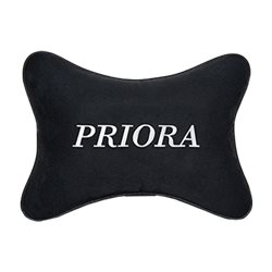 Подушка на подголовник алькантара Black c логотипом автомобиля LADA Priora