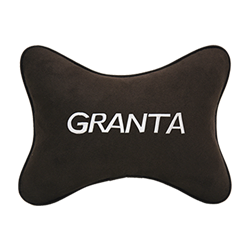 Подушка на подголовник алькантара Coffee c логотипом автомобиля LADA Granta