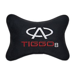 Подушка на подголовник алькантара Black с логотипом автомобиля CHERY Tiggo 8