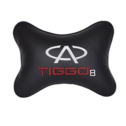 Подушка на подголовник экокожа Black с логотипом автомобиля CHERY Tiggo 8