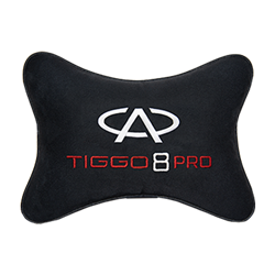 Подушка на подголовник алькантара Black с логотипом автомобиля CHERY Tiggo 8 PRO