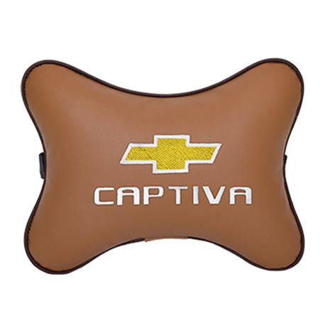 Подушка на подголовник экокожа Fox c логотипом автомобиля CHEVROLET Captiva