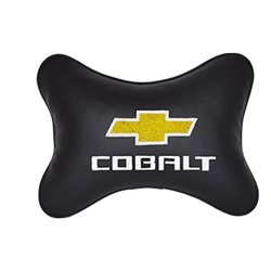 Подушка на подголовник экокожа Black c логотипом автомобиля CHEVROLET Cobalt