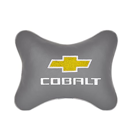 Подушка на подголовник экокожа L.Grey c логотипом автомобиля CHEVROLET Cobalt