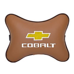 Подушка на подголовник экокожа Fox c логотипом автомобиля CHEVROLET Cobalt
