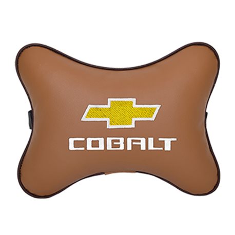 Подушка на подголовник экокожа Fox c логотипом автомобиля CHEVROLET Cobalt