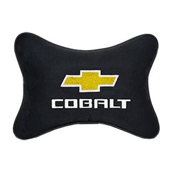 Подушка на подголовник алькантара Black c логотипом автомобиля CHEVROLET Cobalt