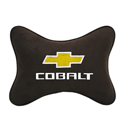 Подушка на подголовник алькантара Coffee c логотипом автомобиля CHEVROLET Cobalt