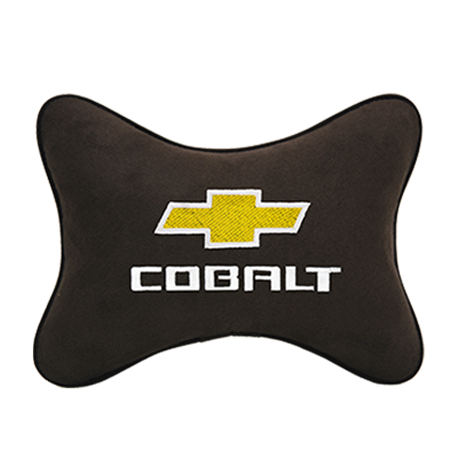 Подушка на подголовник алькантара Coffee c логотипом автомобиля CHEVROLET Cobalt