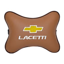 Подушка на подголовник экокожа Fox c логотипом автомобиля CHEVROLET Lacetti