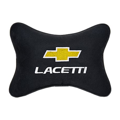 Подушка на подголовник алькантара Black c логотипом автомобиля CHEVROLET Lacetti