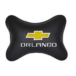 Подушка на подголовник экокожа Black c логотипом автомобиля CHEVROLET Orlando